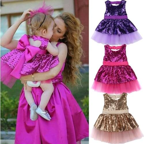 Summer Kids Baby Girls Sequins Lace Dress Bithday Party Princess Dresses Backless Bowknot Sundress 6M-4T