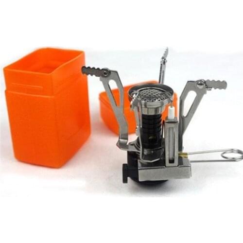 Mini picnic camping stove then flat cylinders integrated automatic ignition burner portable stove cooking utensils Travel