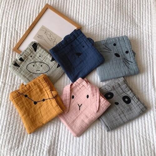 Cartoon Baby Blanket 90x90cm Soft Newborn Blanket Gauze Swaddle Wrap Baby Bedding Cotton Swaddling Wrap Unisex Blankets