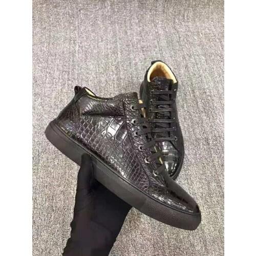 Top Quality Genuine real crocodile belly skin alligator leather men sneaker loafer shoes cow skin linining free ship