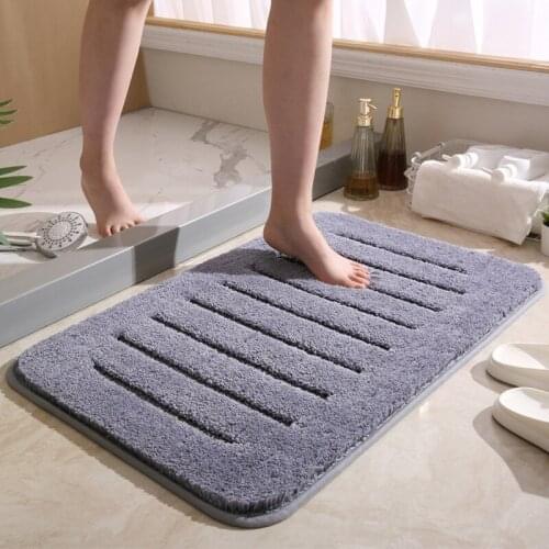Balcony Non-slip Rug Star Hotel Bathroom Mat Household Entrance Bathtub Absorbent Mat Bedroom Floor Mat Striped Carpet Grey Rug