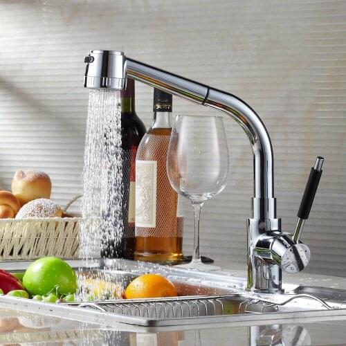 2017 New Arrival Brass kitchen FAUCET torneira cozinha faucet water tap pull out hot and cold rotating mixer taps