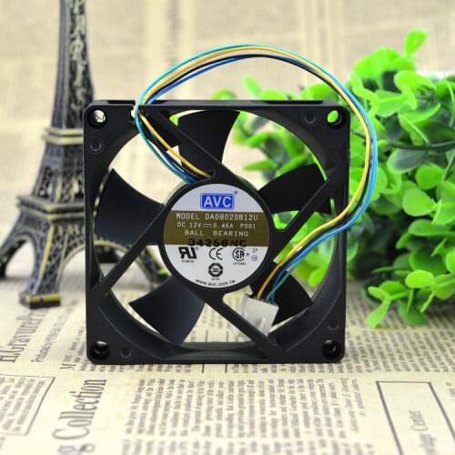 New original 8CM 8020 DA08020B12U 12V 0.46A 8-cm 4-wire dual-ball chassis fan