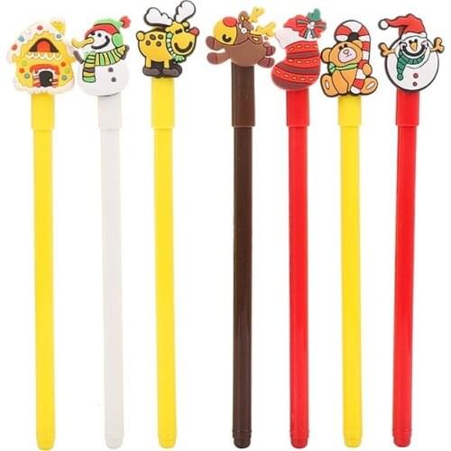 Creative Stationery Christmas Gel Pen Cute Santa Claus Student Writing Kawaii Pen for Child Prize Gift 0.5mm 1pcs