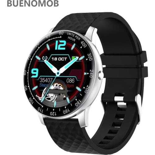 BUENOMOB Smart Watch Men Women 1.3 Inch Full Touch Fitness Tracker Heart Rate Blood Pressure Smart Clock IP68 Waterproof Watch