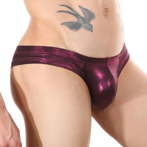 Mens Thong Faux Leather Underwear G String Sexy Men T-back Bulge Pouch Panties Low Waist hombre New Male Underpants