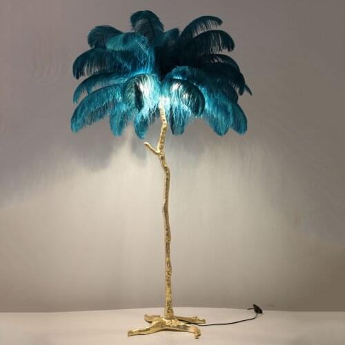 Floor Lamp Modern Luxury Tree Branch Ostrich Feather Floor Lamp High Grade Stand Light Floor Lamps For Living Room Bedroom Lamp