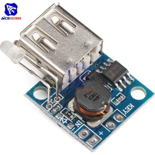 USB DC-DC Step Up Boost Converter 3V to 5V 2A Mobile Power Supply Board with Battery LED Indicator for Smartphone Tablet PC
