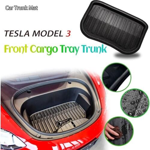 For Tesla Model 3 TPE Material Waterproof Front Cargo Tray Trunk Mat Luggage FLoor Carpet Tray Waterproof All Weather