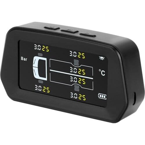 VODOOL Monitoring Car Tire Pressure Gauge Solar Truck TPMS Tire Tyre Pressure Monitoring System with 6 External Sensors