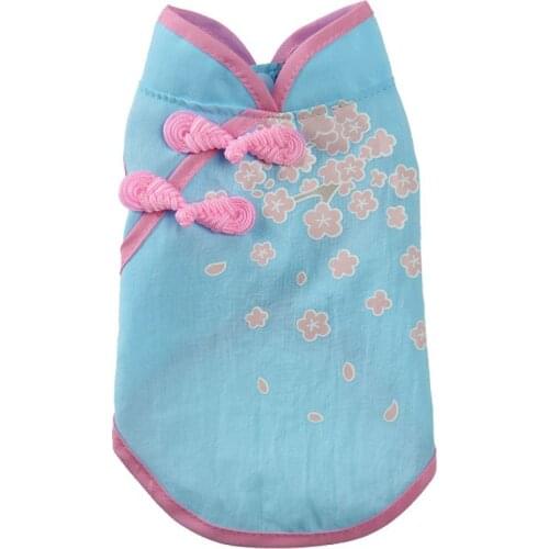 Summer Spring Pet Dog Cat Printed Cheongsam Breathable Vest for Small Dogs Pets Puppy Clothing for yorkies Chihuahua Supplies