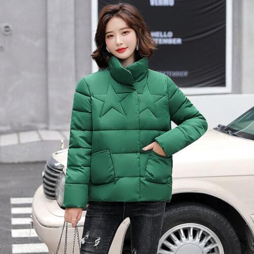 Plus Size Warm Winter Women Jacket 2021 Fashion Parkas Loose Cotton Padded Stand collar Thicken Ladies Coat Short Female Outwear