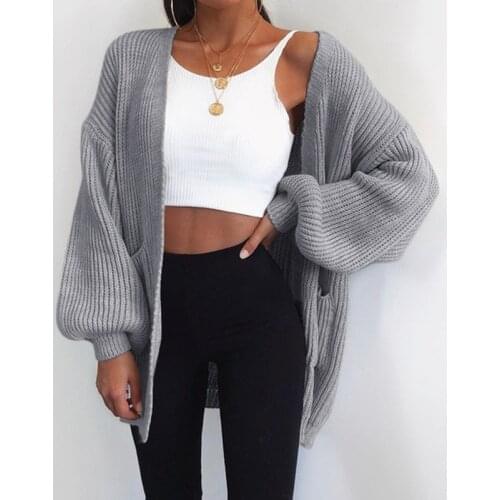 2021 Spring Autumn Short Woman Cardigan Sweater Casual Bat Shirt Female Knitwear Fashion Long Sleeve Ladies Tops