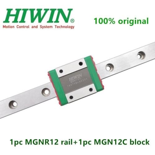 1pc Original Hiwin linear guide MGN12 150 200 250 300 350 400 450 500 550 600 mm MGNR12 rail + 1pc MGN12C block carriage CNC