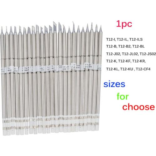 1pc T12 Series Solder Iron Tips for Hakko Soldering Rework Station FX-951 FX-952 T12-IL T12-JL02 T12-B2 T12-B T12-BCF3 T12-K