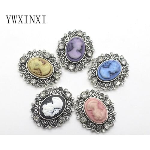YWXINXI 10Pcs exquisite alloy rhinestone flat bottom 27 x 30MM clothing hat gift embellishment accessories, DIY hair accessories