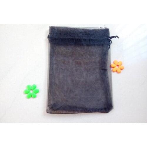 17*23cm 5000pcs Organza Bag black Drawstring bag jewelry packaging bags for tea/gift/food/candy small transparent pouch Yarn bag