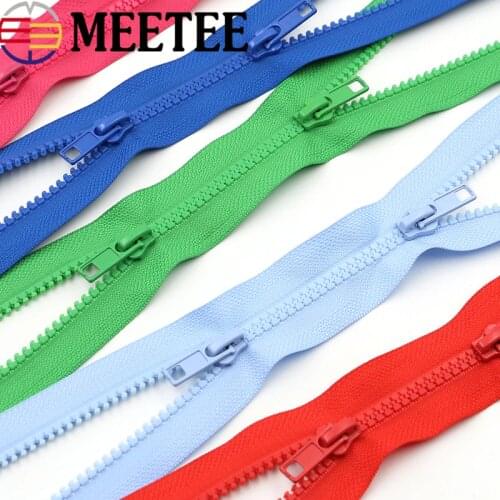 2pcs Meetee 5# Double Opend End Zip Resin Zippers 50-200cm Down Jacket /Overcoat Zips Bags Garments Tent Craft Sewing Accessory