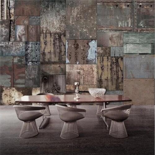 Beibehang papel de parede Custom wallpaper 3d mural retro metal background wall living room bedroom restaurant coffee wallpaper