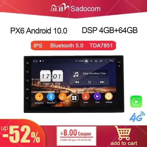 DSP TDA7851 2 din Android 10.0 Car multimedia Player 4GB RAM 64GB ROM 8 Core GPS RDS autoradio wifi Bluetooth 5.0 For universal