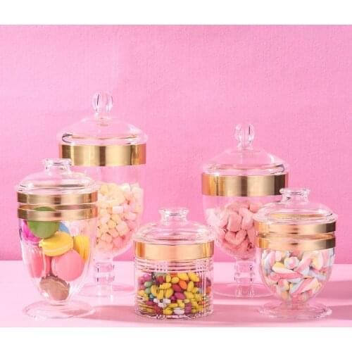 Candy jar European Acrylic Transparent Plastic Storage Tank Seal With Lid Storage Bottle Large Capacity Food Storage Container