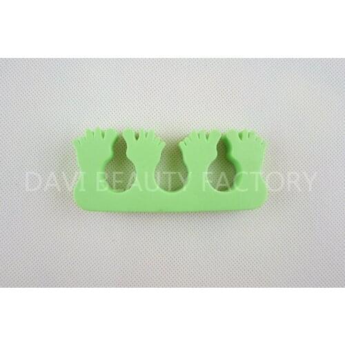FREE SHIPPING 50 pcs/lot nail care nail art EVA Soft Finger Toe Separator for nail art, green foot