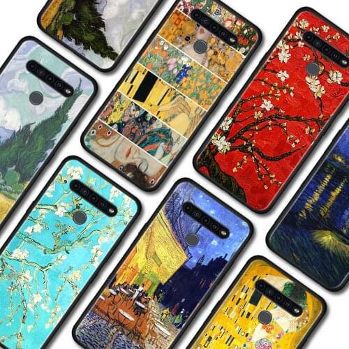 Phone Case for LG K40 K40s K41s K50s K51s K61 G6 G7 G8 ThinQ Q51 Q60 Q61 Q70 Cover Starry Night Van Gogh Black Soft Shell