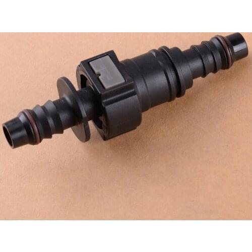 DWCX Black Male 11.8MM SAE & Female 3/8" 10MM Straight Quick Release Connector for Nylon Fuel Line Rubber Hose Coupler
