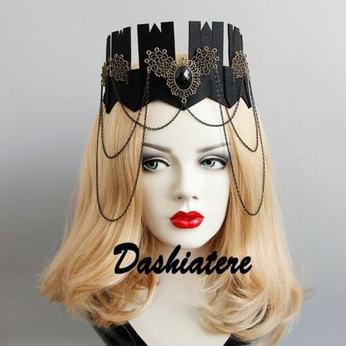 Exaggerated Gothic Crown Exotic King Prince Princess Queen Witch Costume Cosplay Headband Hair Accessories