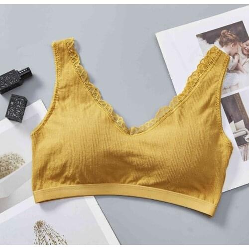 Stretch Bracelete Style Sports Bra Lace Beauty Back Tube Top Anti-lightning Wide Straps Without Steel Ring Bralette
