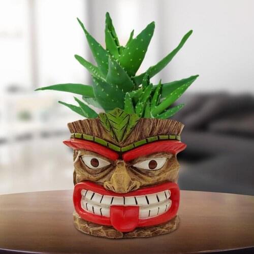 Home Garden Tiki Planter Pot Whimsical Plant Pot Decoration Storage Crafts Tiki Flower Pot Pot Garden Planter Flower Pot