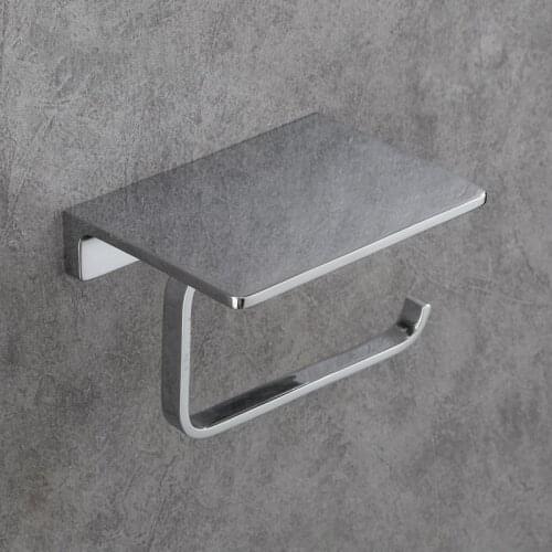 Chrome Toilet Paper Holder Brass Tissue Towel Holder Mobile Phone WC Paper Kitchen Roll Holder Bathroom Hardware