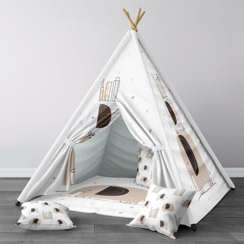 Play Tent for Kids Wigwam Portable Indoor Playground Tents Children Bedrooms White Elephant Family Model 1368