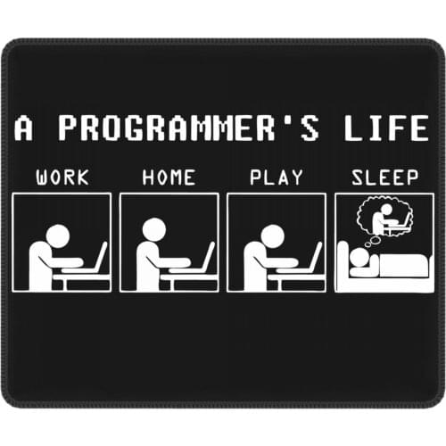Programmer Programming Developer Cool Mouse Pad Network Html Binary Non-Slip MousePad Rubber Office Home Deco Mat