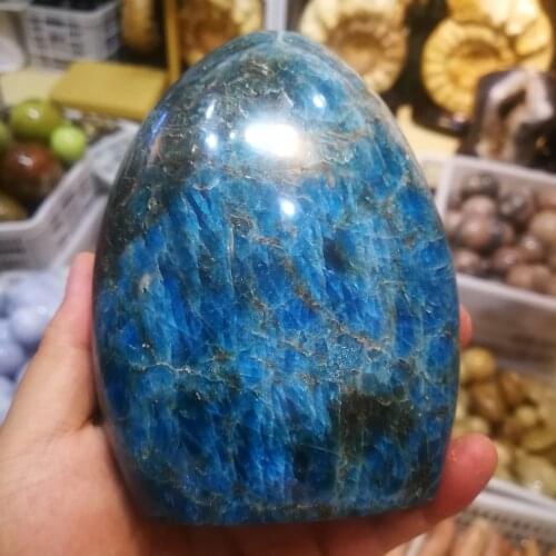 550-1000G Beautiful Natural Blue Apatite Quartz Crystal StandStone healing decor