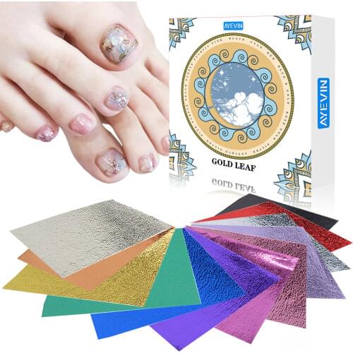 120Pcs/12colors Gold Leaf Imitation Sliver Copper Foil Papers Art Craft Design PaperCraft Decor Leaf Leaves Sheets 8x8.5cm