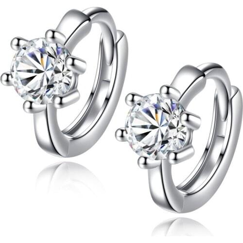 Girls' Lovely Simple Style Hoop Earrings Small Minimal Huggies AAA Zirconia Crystal Tiny Hoops Ear Piercing Jewelry For Women