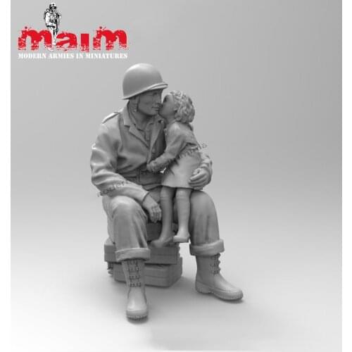 New Unassembled 1/35 modern US Girl on His Knees ancient Resin Kit DIY figure Unpainted resin model