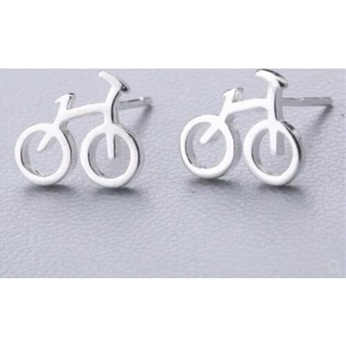 New Fashion Simple Cute Bictcle 925 Sterling Silver Jewelry Female Temperament Fresh Popular Stud Earrings SE589
