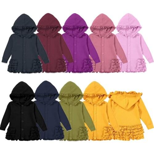 Fall clothes for kids fall buttons up hoodies for toddler girls oversized winter infant coat cute girls ruffle jackets