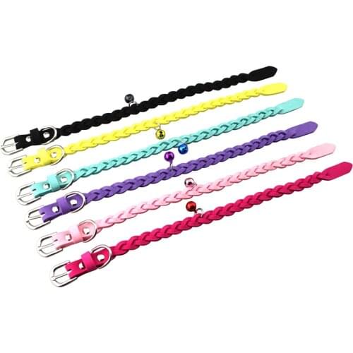 1.5cm Width Adjustable Cat Collar With Bells Personalized Puppy Dog Collar Leash For Chihuahua Teddy Pet Accessories collar gato