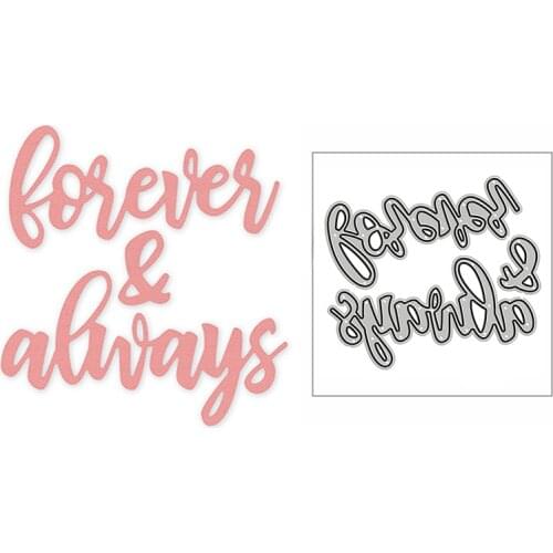New Always & Forever Love Words 2020 Metal Cutting Dies for DIY Scrapbooking and Card Making Decorative Embossing Mold No Stamps