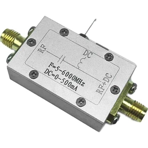 50Ω ohm RF DC Bias Block Biased Frequency Range 10 - 6000 MHz Biased Electronic Components Industrial