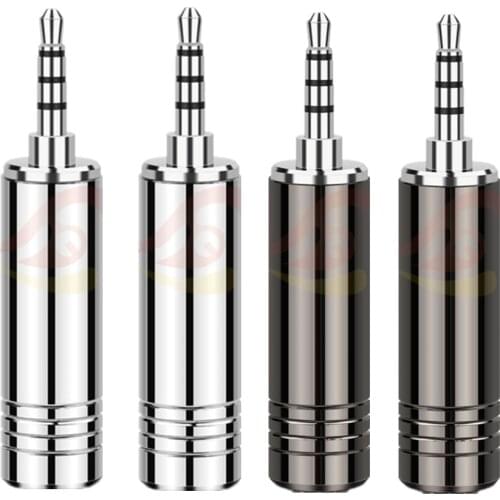 Jack 2.5 Headphone Plug 4 Pole Stereo Rhodium Plating Balanced Plug 2.5mm Minijack For Soldering Audio Headset Wire Connector