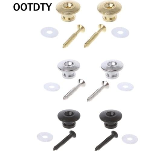 OOTDTY 1 Pair Mushroom Head Electric Guitar Strap Buttons Locks with Mounting Screws