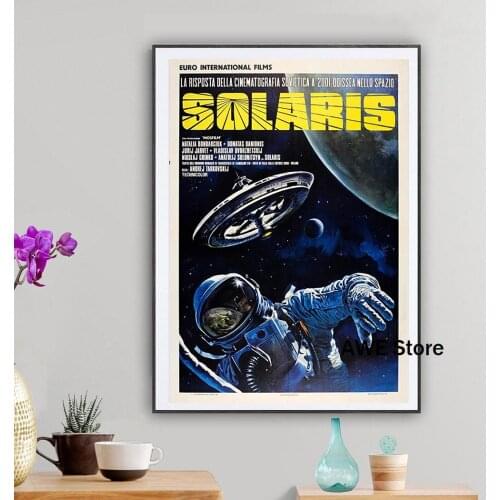 Solaris Solyaris Sci-Fi Andrei Tarkovsky Russian Vintage Movie Film Decorative Poster Wall Art Canvas Painting Home Decor Gift