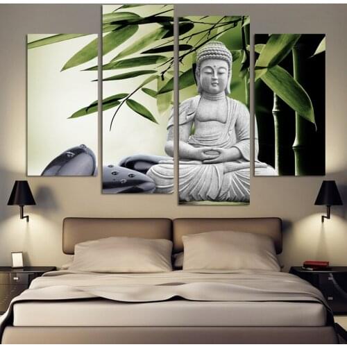 Special and limited sale 4 Picture Modern Buddha Canvas Painting Home Decoration For living room no frameFX011
