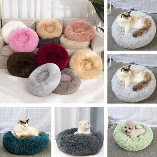 Super Soft Cat Dog Beds House Animals Sleeping Sofa For Dogs Basket Pet Accessories Pet Plush Cushion Round Plush Cat Mat