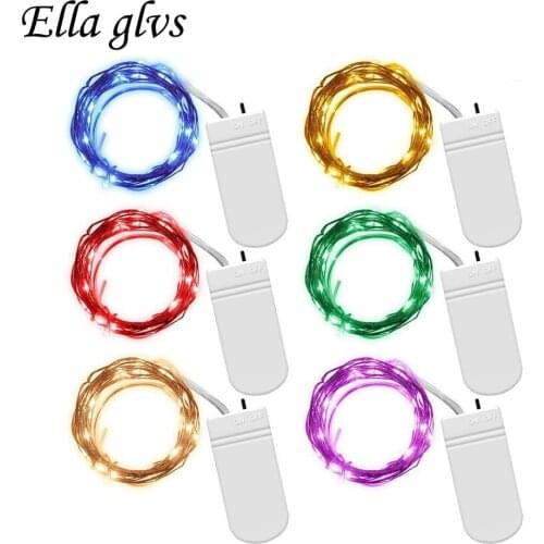 10pcs/lot 2M 20LEDs Led String Lights Battery Powered Silver Wire Waterproof For Decoration Holiday Party Wedding