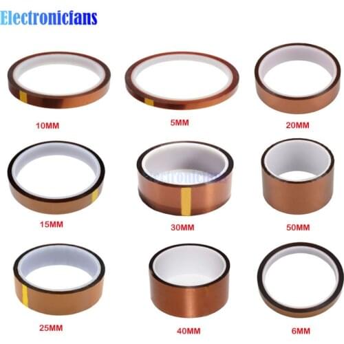 5/6/8/10/12/15/20/25/30/40/50MM x 30M High Temperature Heat BGA Tape Thermal Insulation Tape Polyimide Adhesive Insulating Tape